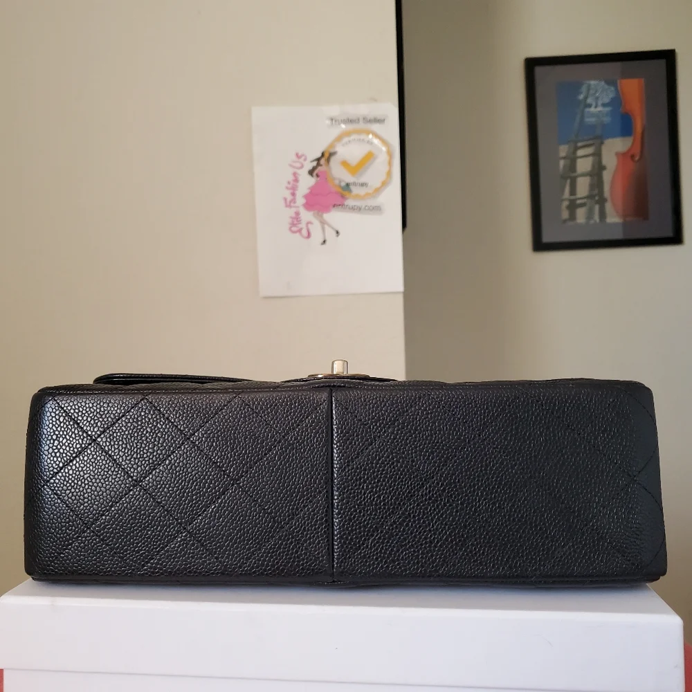 Chanel classic jumbo black caviar silver hw bag - Picture 10 of 12